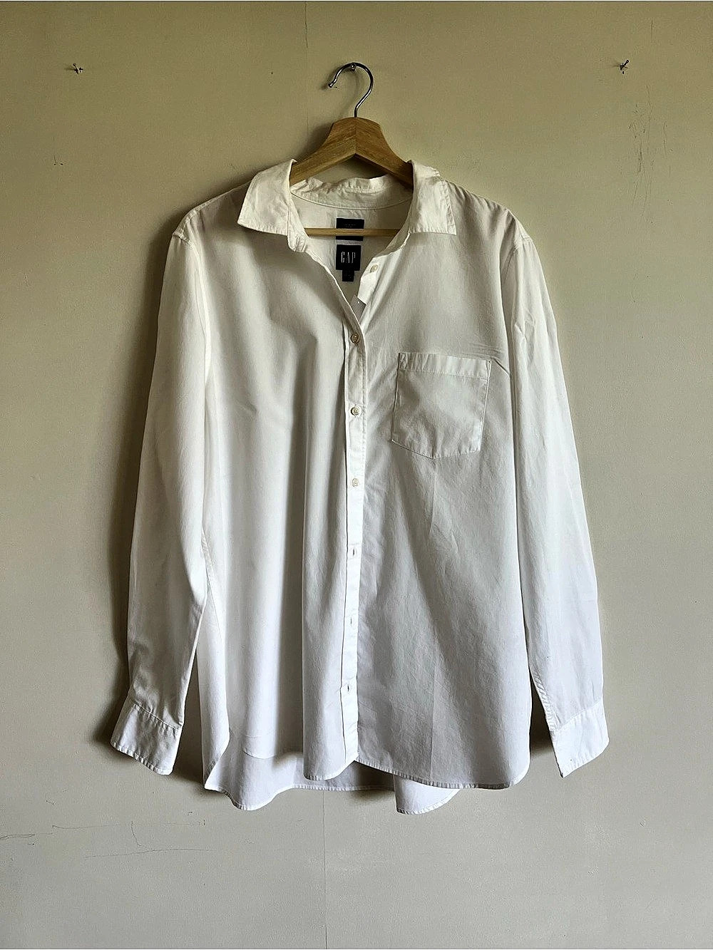 Gap Classic White Cotton Button Down Shirt XL Tall NWOT